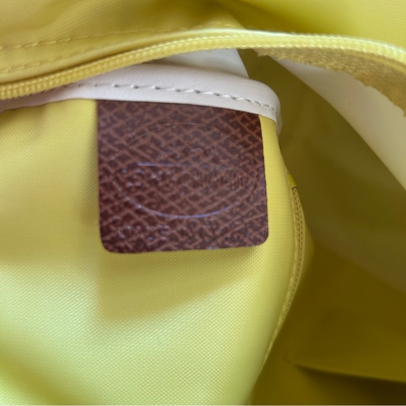 Longchamp Le Pliage yellow shoulder crossbody hobo satchel purse bag gold accent - Picture 12 of 12